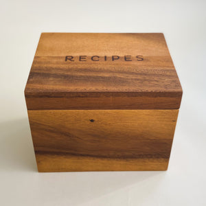 Acacia Recipe Box with Lid